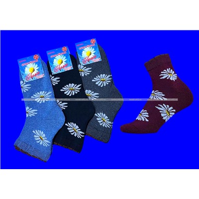 Лилия носки женские внутри махра со слабой резинкой  Ромашки