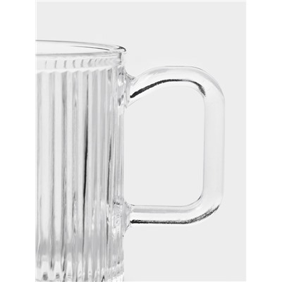 Кружка «Грани», 350 мл, 8.5×9.5 см, боросиликатное стекло, прозрачная