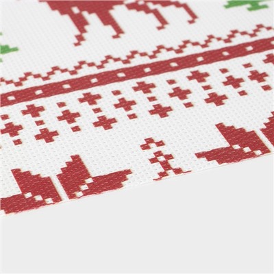 Дорожка на стол Доляна «Новый год», 180×30 см, белая