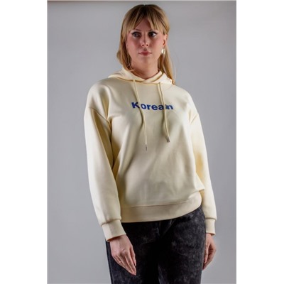 Унисекс-худи из премиальной ткани "Korea" без начеса (Светло-бежевый)
