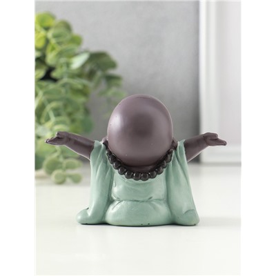 Фигурка полистоун «Счастливый хотей - приветствие солнца», зелёно-коричневый, 5×10.5×7.5 см