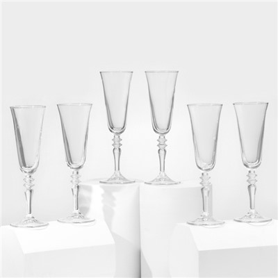 Бокалы для шампанского Paşabahçe Vintage, 190 мл, набор 6 шт., стекло, прозрачные
