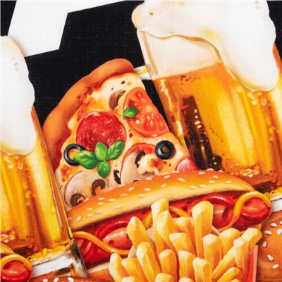 Полотенце банное вафельное Fast food 70×146 см, 100% хлопок, 160 г/м²