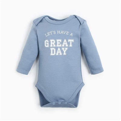 Боди детское «Крошка Я» Street style, рост 68-74 см, голубое