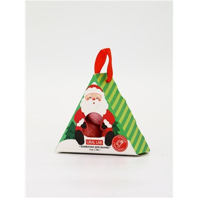 Бомбочки для ванны «Санта», набор 3 шт. × 40 г, пряный глинтвейн, URAL LAB