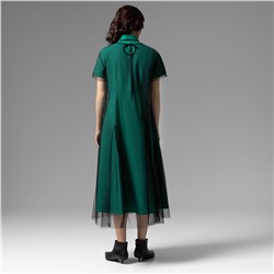 Платье-рубашка с накидкой из сетки, Стильное самообладание (2 в 1)