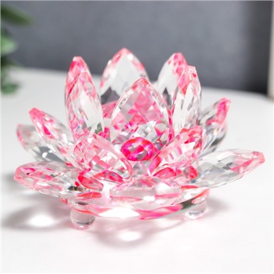 Фигурка стекло «Лотос радуга турмалин», d=8.5 см