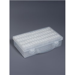 Органайзер для хранения мелочей, 64 баночки, 13×22×5 см, с наклейками, прозрачный