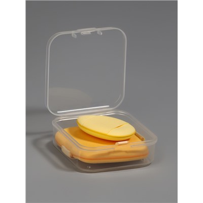 Спонжи для макияжа, в футляре, 2 шт., жёлтые