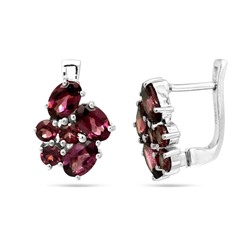 Серьги из серебра родолит, Индира