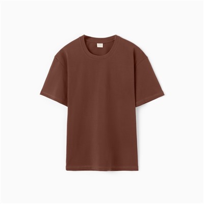 Футболка мужская MINAKU, коричневая, размер 46-48
