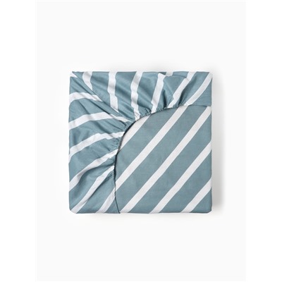 Простыня на резинке 1.5-спальная «Этель. Диагональ», 140×200+25 см, бязь