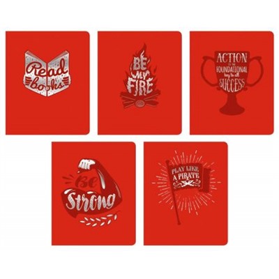 Тетрадь  48л клетка "TOTAL RED. Quotes" ТККФ487924 Listoff