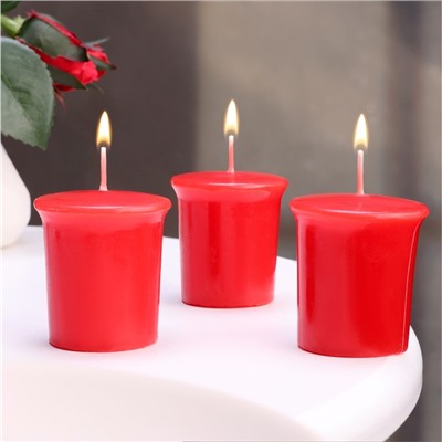 Набор свечей ароматических Sweet Strawberry, сладкая земляника, 3 шт., 5×4.5 см