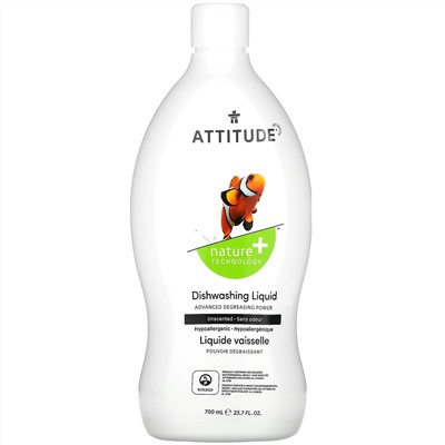 ATTITUDE, Dishwashing Liquid, Unscented, 23.7 fl oz (700 ml)