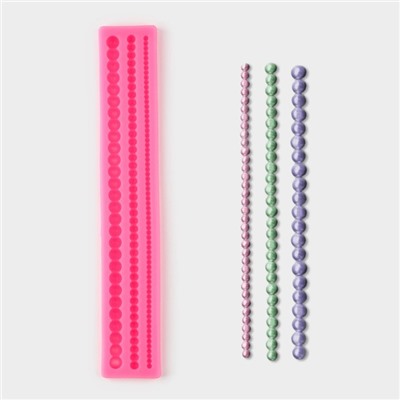 Молд для заливки «Жемчуг», силикон, 30×5×1 см, розовый