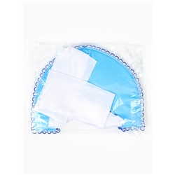 Кокошник карнавальный голубой с бусинами