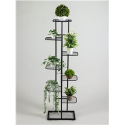 Подставка для цветов Greengo, 8 полок, 43×22×141 см, напольная, металл, чёрная