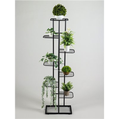 Подставка для цветов Greengo, 8 полок, 43×22×141 см, напольная, металл, чёрная