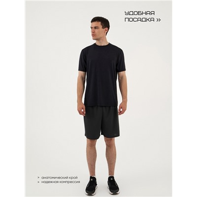 Футболка со вставками мужская Resport, бифлекс, размер M (48), чёрная