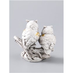 УЦЕНКА Сувенир полистоун "Белые филины на коряге" 5х9х8,5 см