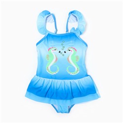 Купальник слитный для девочек, цвет голубой, рост 122-128 см