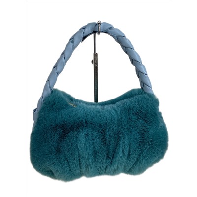 Женская сумка из искусственного меха, цвет бирюзовый