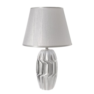 Настольная лампа с абажуром RISALUX «Венди», Е14, 40 Вт, серебристый, 25×25×40 см