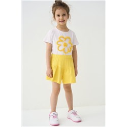 Комплект трикотажный для девочек: фуфайка (футболка), шорты PLAYTODAY, 1240042