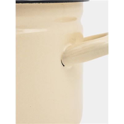 УЦЕНКА Кастрюля эмалированная, 2 л, d=17 см, без крышки, без декора, слоновая, кости