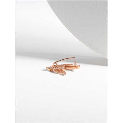 Брошь из золочёного серебра с родированием и алмазной огранкой - Ласточка п5-090-2з