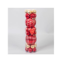 Ёлочные игрушки «Карнавал», шары новогодние, d=4 и 10 см, набор 32 шт., красный золото