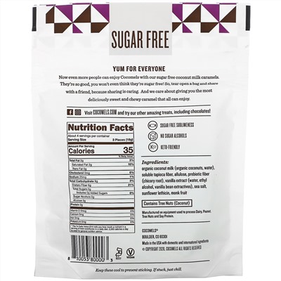 Cocomels, Coconut Milk Caramels, Sugar Free, Original, 2.75 oz (78 g)
