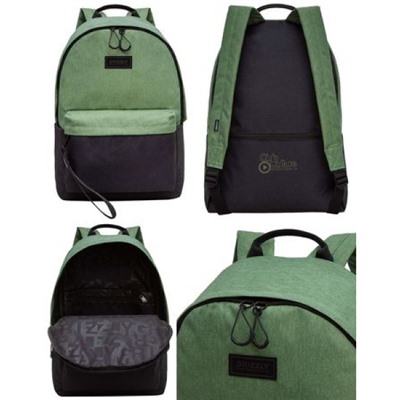 Рюкзак молодежный RQL-417-5/1 оливковый 30х44х15 см GRIZZLY