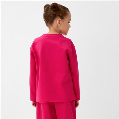 Футболка детская с длинным рукавом KAFTAN, размер 30 (98-104 см), розовая