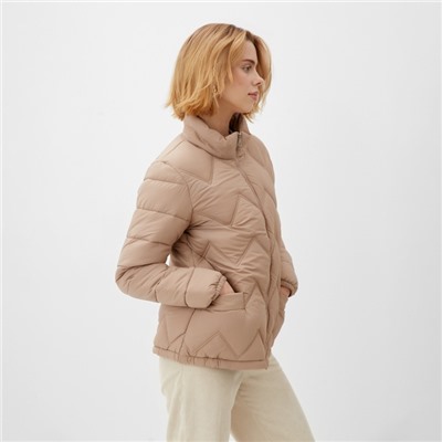 Куртка женская демисезонная на молнии Collorista, бежевая размер 42