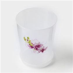 Горшок для орхидей с поддоном, 3.5 л, пластиковый, прозрачный