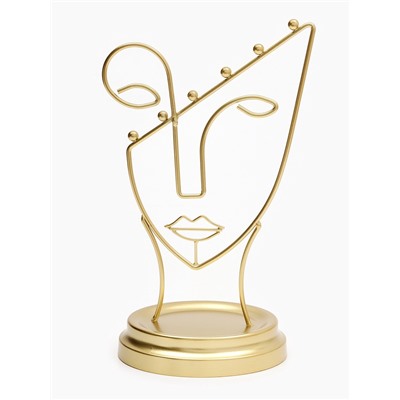 Подставка для украшений «Пол-лица», металл под золото, h=26, d=13