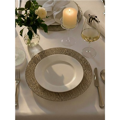 Тарелка подстановочная Magistro Bronze, d=33 см, стекло, золотистый