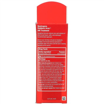 Neutrogena, средство для лечения стойких акне, для утреннего применения, 56 г (2 унции)