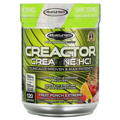 Muscletech, Performance Series, CREACTOR, формула гидрохлорида креатина, с фруктовым вкусом, 269 г (9,51 унции)