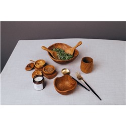 Стакан, 10×10×9 см, тиковое дерево