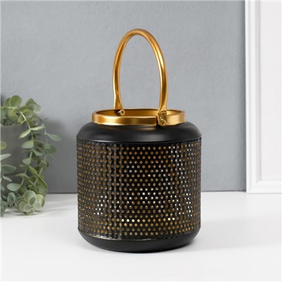 Металлический подсвечник-фонарь на 1 свечу «Зерно», d=5 см, 15×15×17.5 см