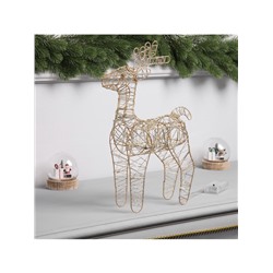 Светодиодная фигура «Олень бежевый» 35×19×8 см, 20 LED, батарейки ААx2 (не в комплекте), свечение теплое белое
