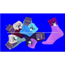 МИНИBS термоноски женские внутри махра Олени со слабой резинкой арт. 1680