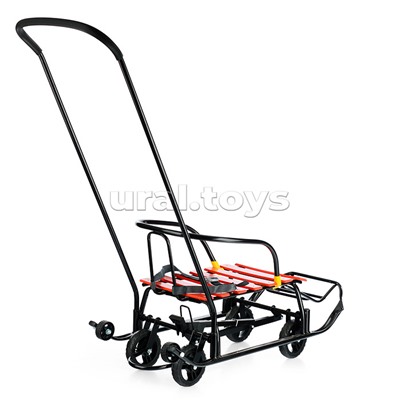 Санки детские "Мишутка-1" Универсал (черный-красный) в коробке