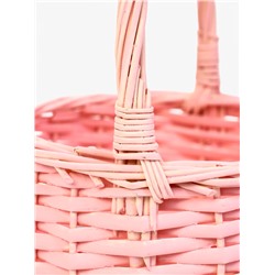 Корзина плетёная для хранения Vite, с ручкой, розовая, набор 2 шт.
