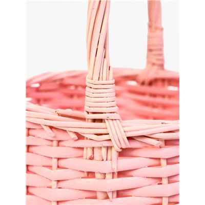 Корзина плетёная для хранения Vite, с ручкой, розовая, набор 2 шт.