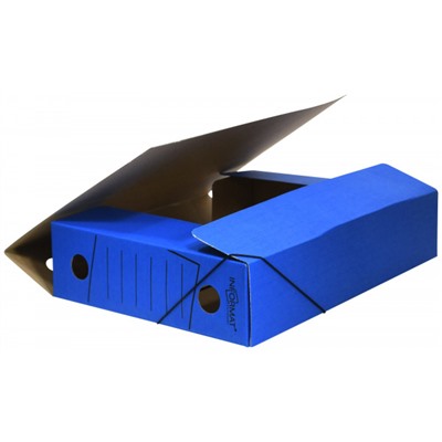 Короб архивный микрогофрокартон на резинке 75 мм А4 RB66-75B синяя разобраная inФОРМАТ