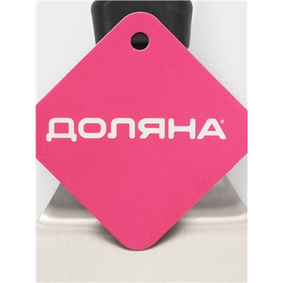 Лопатка для пиццы и коржей Доляна, 33.5×16.5 см, нержавеющая сталь, чёрная